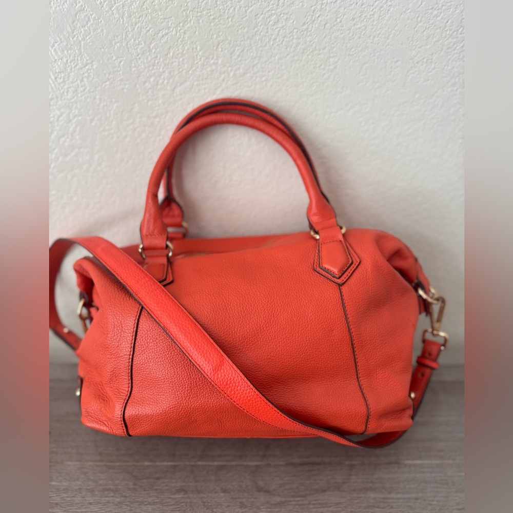 Ora Delphine Orange Leather Handbag